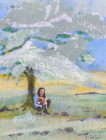 Arianna, Collage acrylique, 30,5x23 cm.