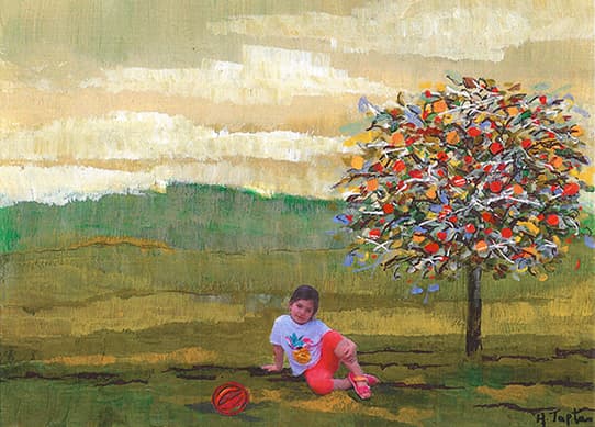 Philippa, Collage acrylique, 30,5x23 cm.