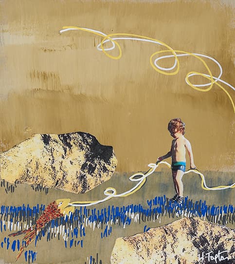 Hercule, Collage acrylique, 25x22 cm.