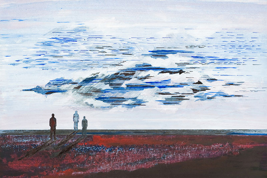 Acrylique et Collage sur Papier, 23,5x35,5 cm.