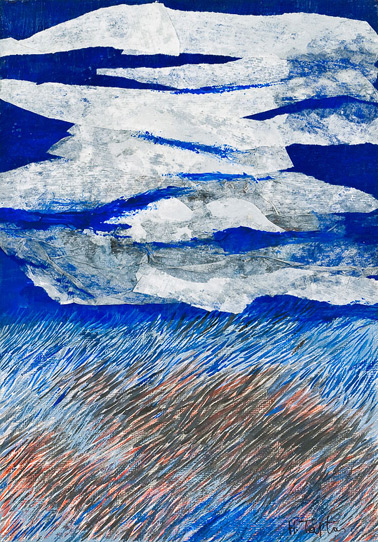 Acrylique, Collage sur Papier 25,5x18 cm.